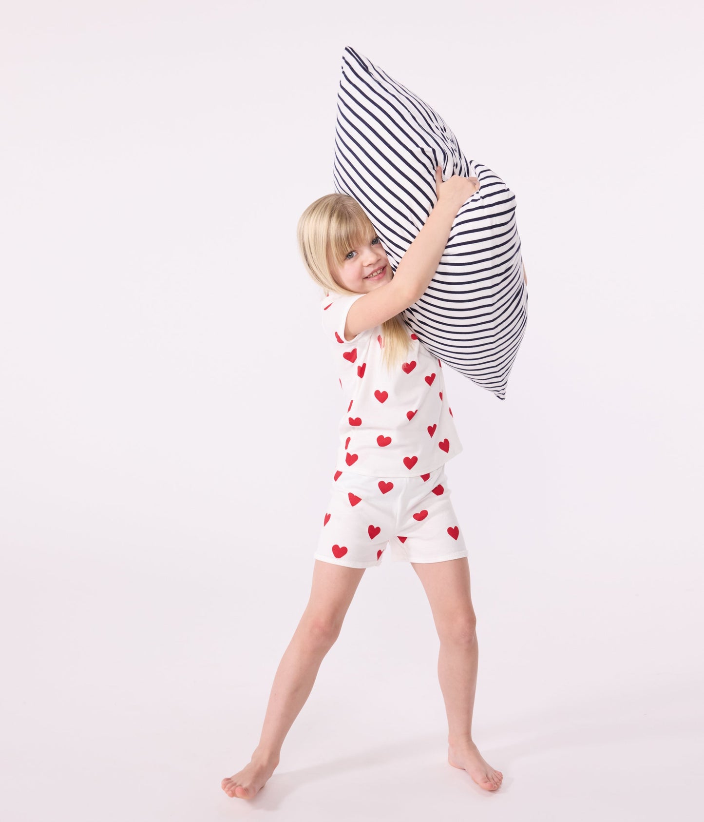 Pyjacourt cœur petite fille en coton – J