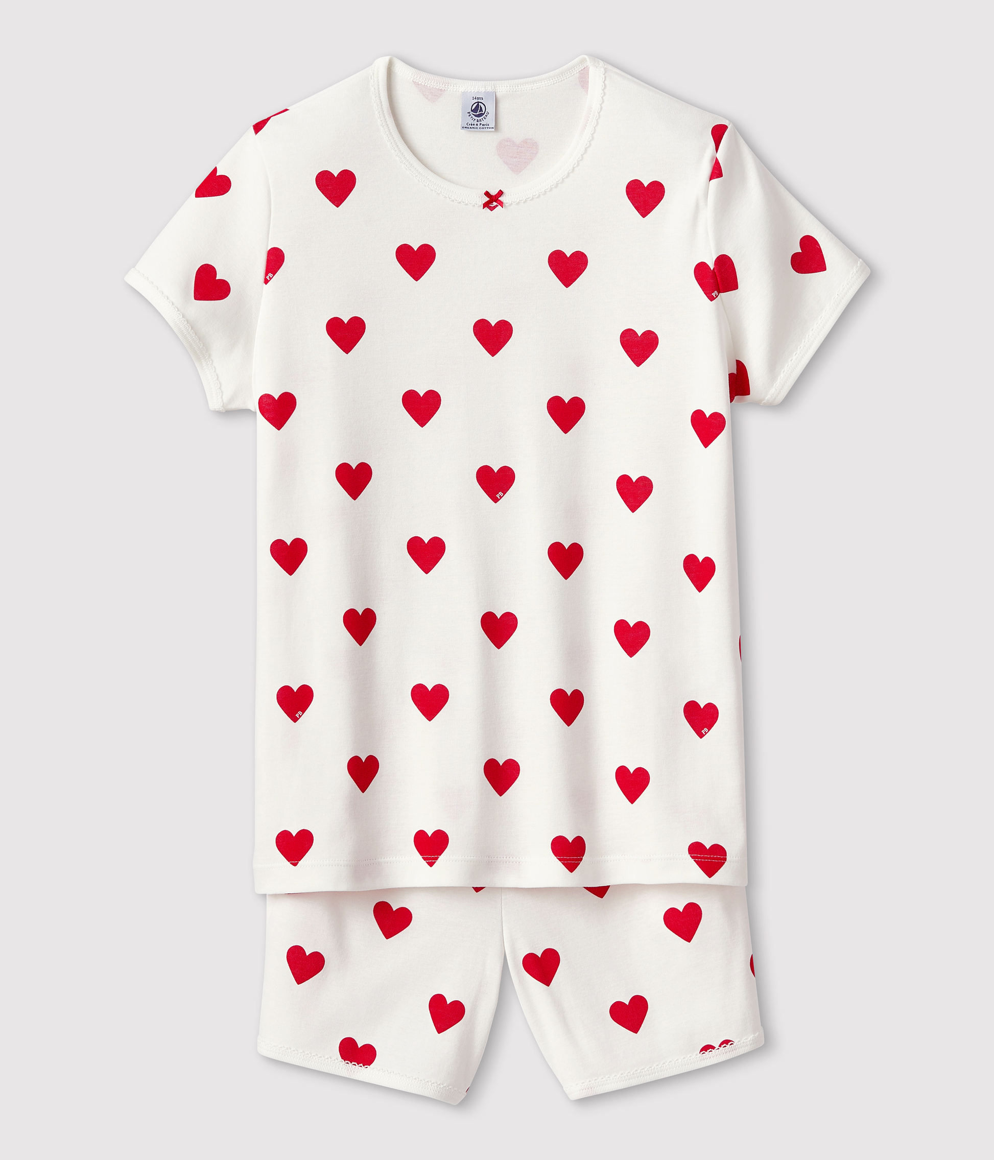 Pyjacourt cœur fille en coton – D
