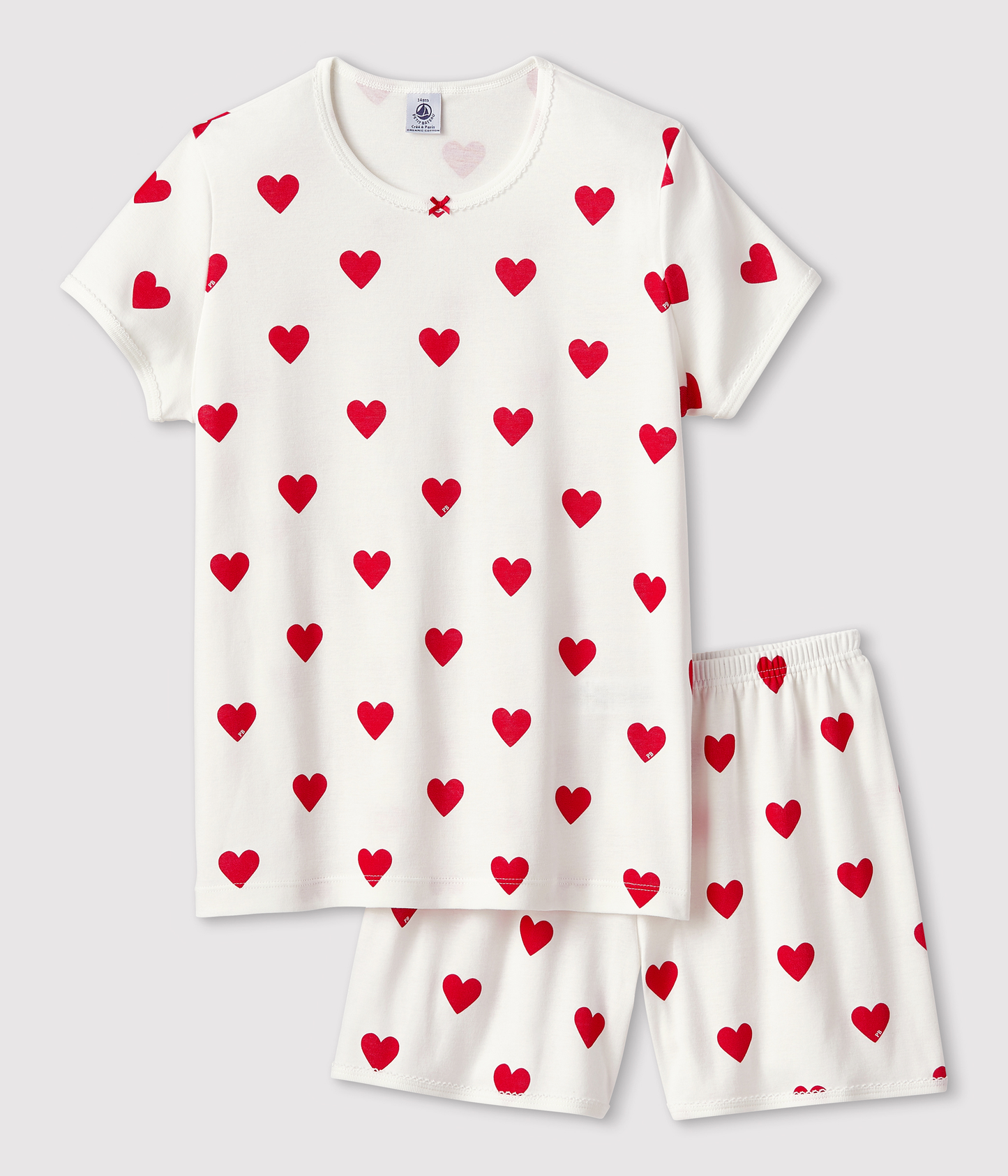 Pyjacourt cœur fille en coton – F