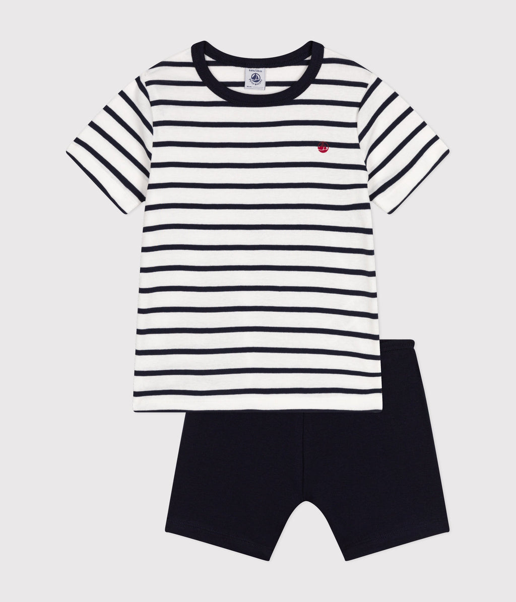 Pyjacourt marinière petit garçon en coton – F