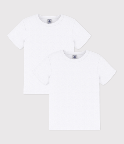 Lot de 2 tee-shirts manches courtes blancs garçon – F