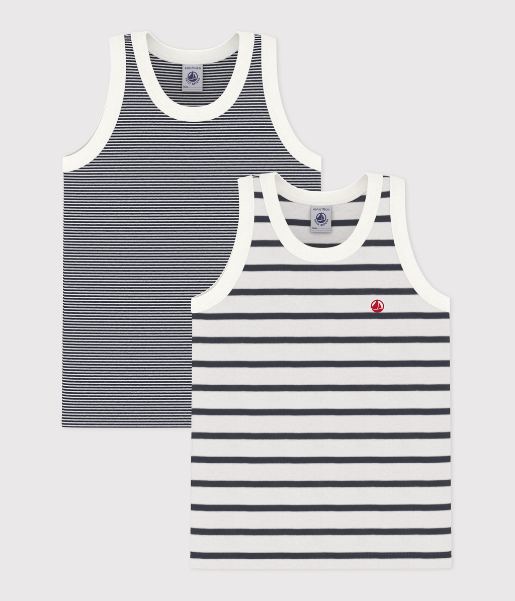 Lot de 2 débardeurs rayés petit garçon – F