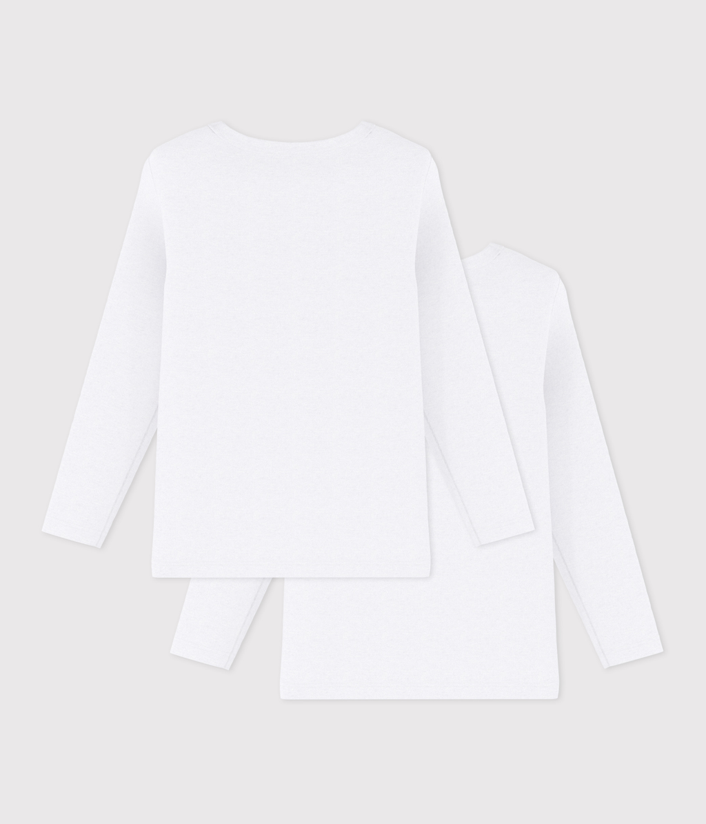 Lots de 2 tee-shirts manches longues blancs petit garçon – D