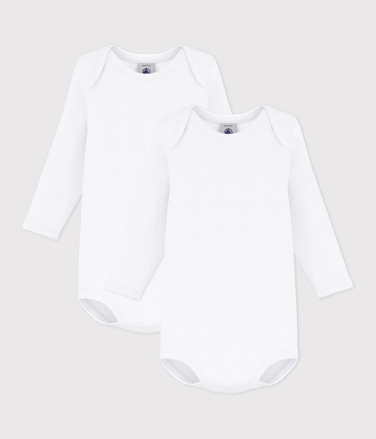 Lot de 2 bodies blancs manches longues bébé – F