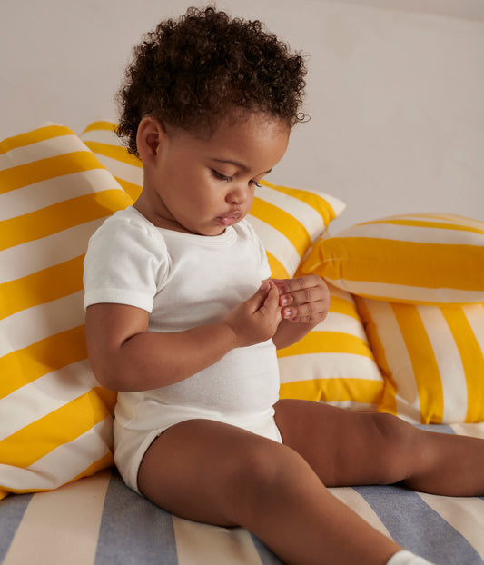 Lot de 2 bodies blancs manches courtes bébé