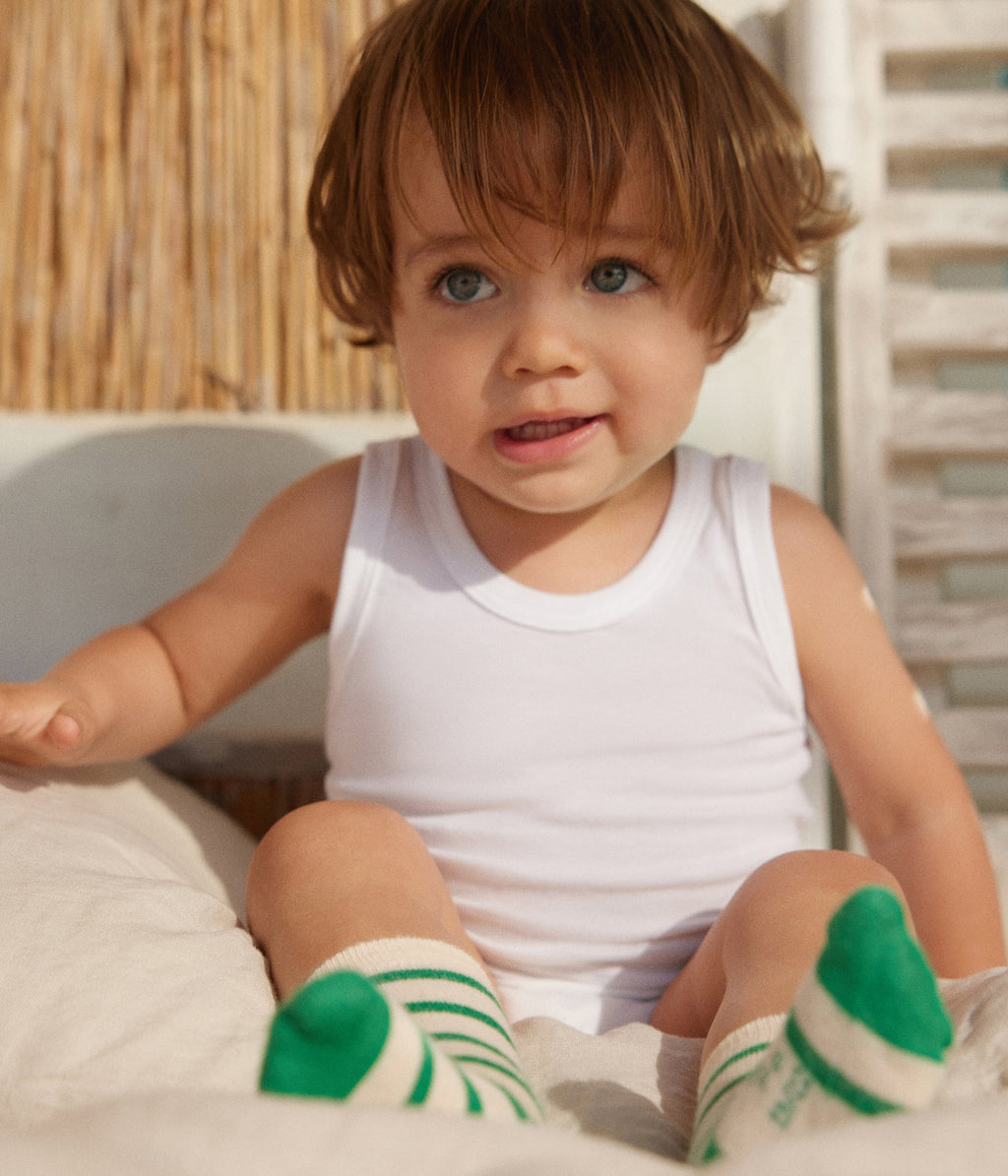 Lot de 2 bodies blancs sans manches bébé – L