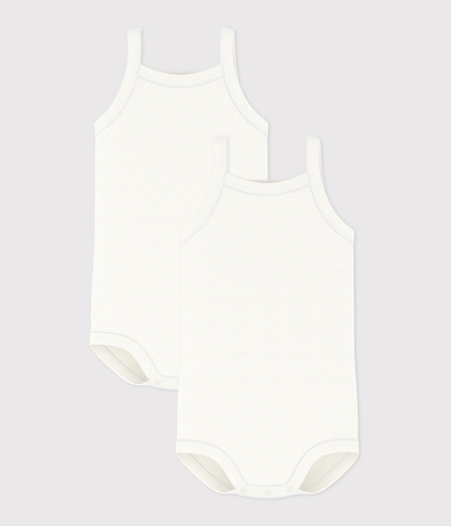 Lot de 2 bodies à bretelles bébé fille – F