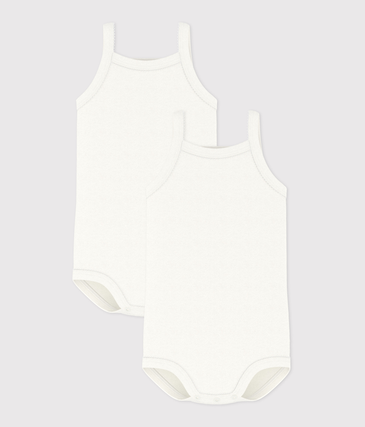 Lot de 2 bodies à bretelles bébé fille – F