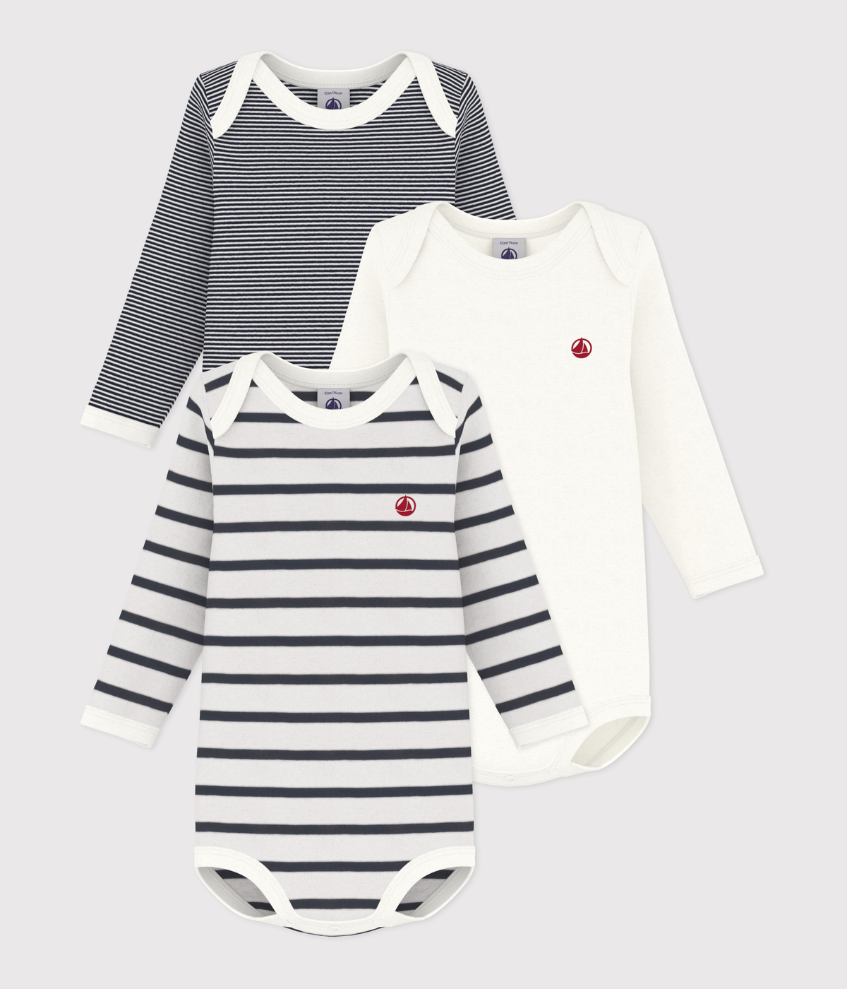 Lot de 3 bodies manches longues bébé – F