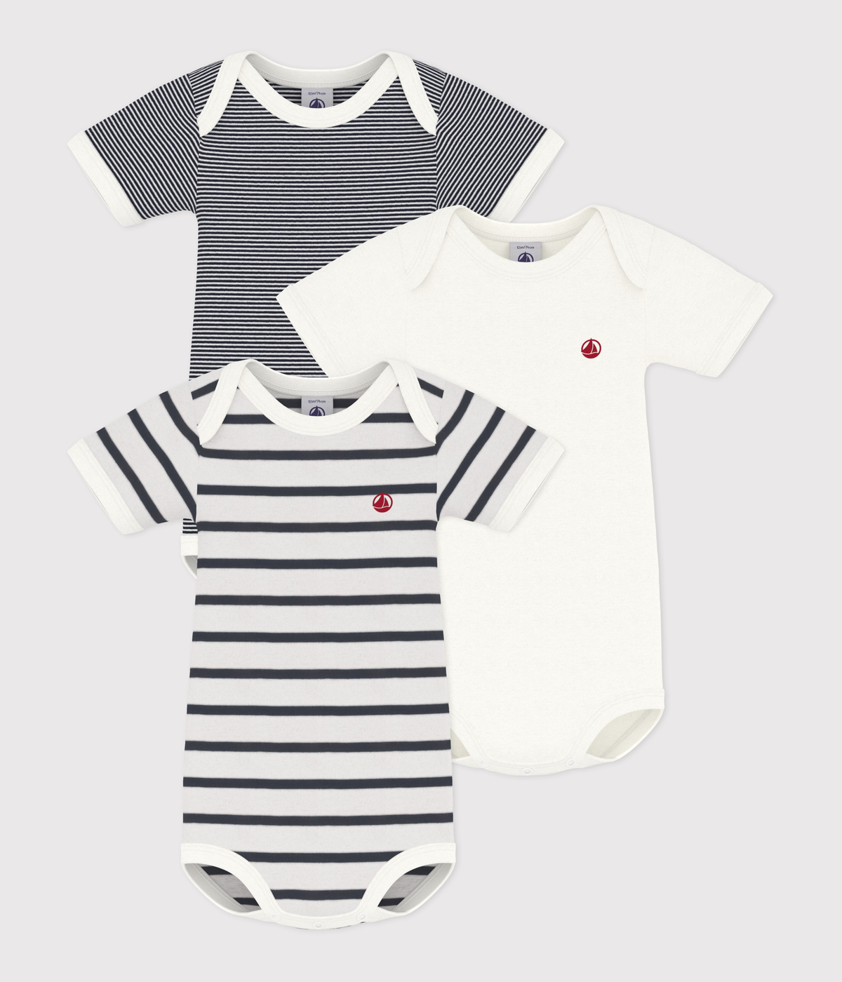 Lot de 3 bodies manches courtes bébé – F