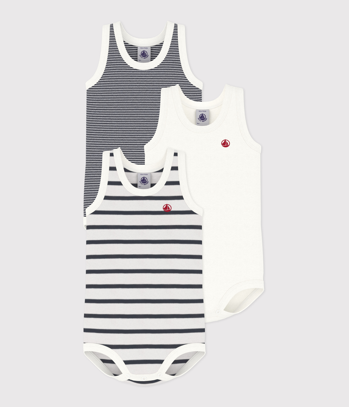 Lot de 3 bodies sans manches bébé – F