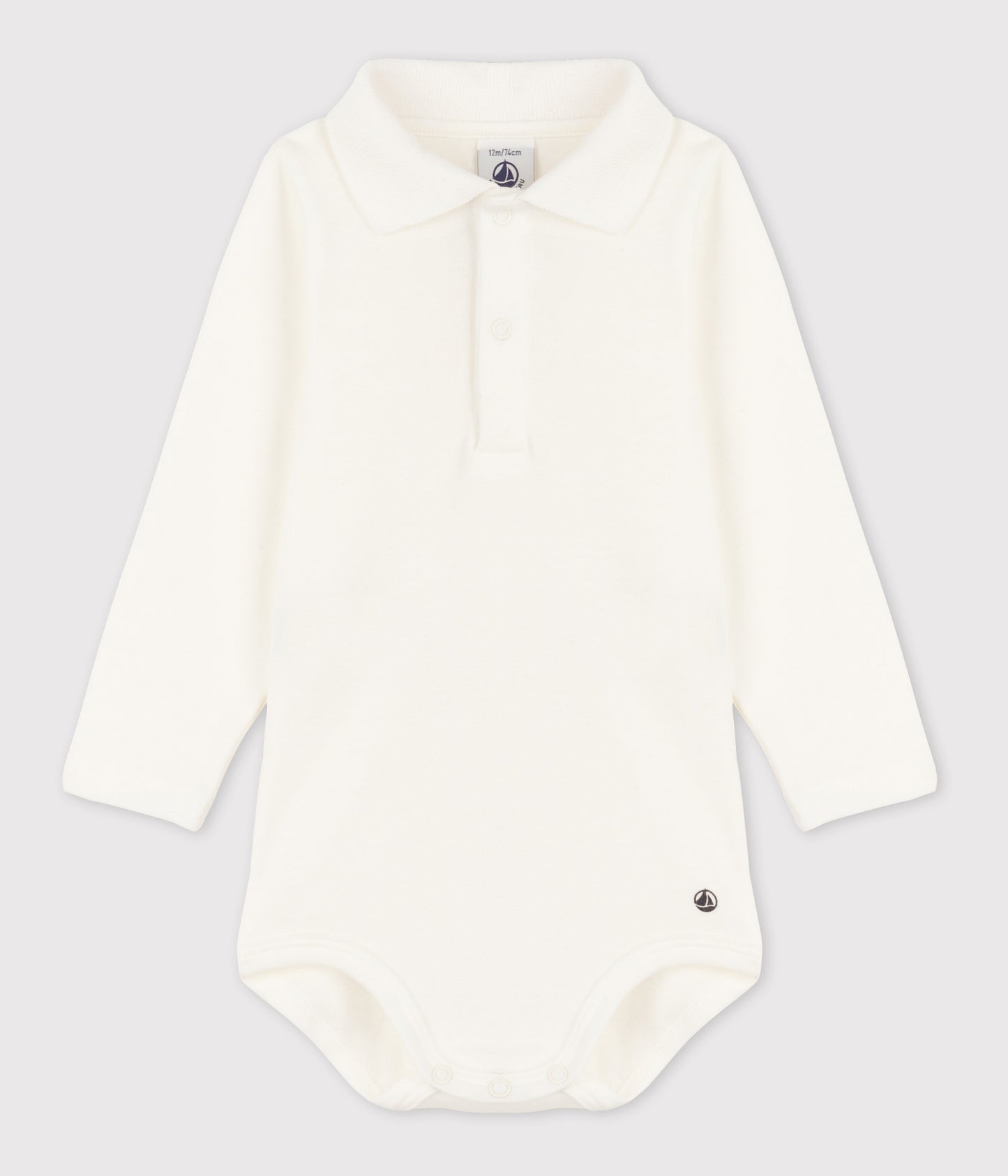 Body manches longues bébé col polo en coton