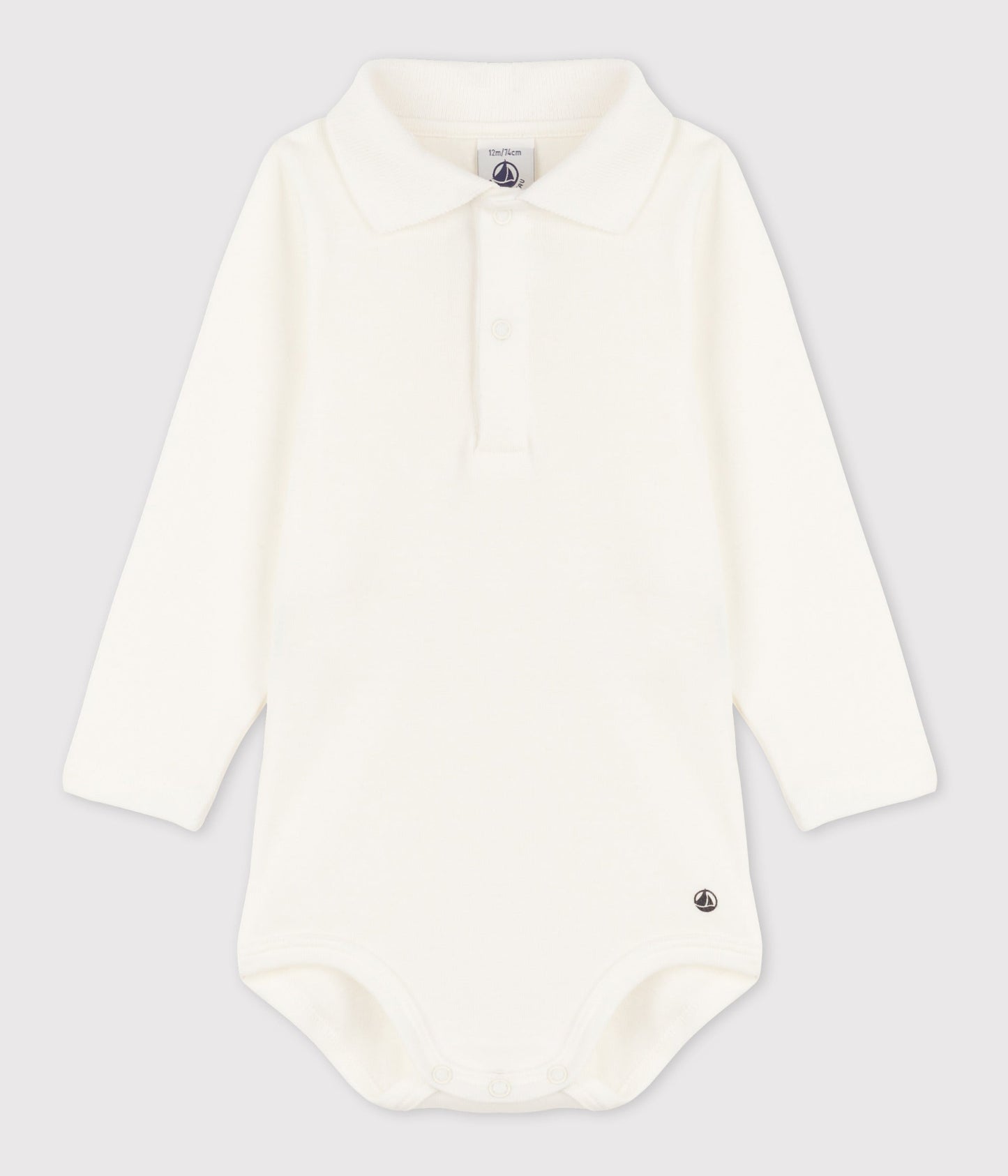 Body bébé col polo en coton uni – F