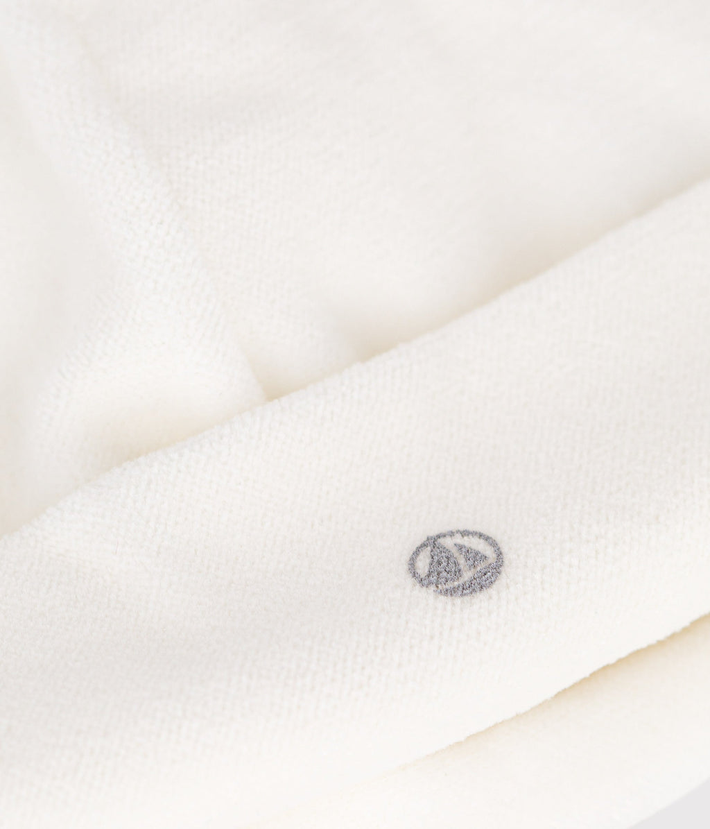 Bonnet naissance bébé en velours uni – Z1