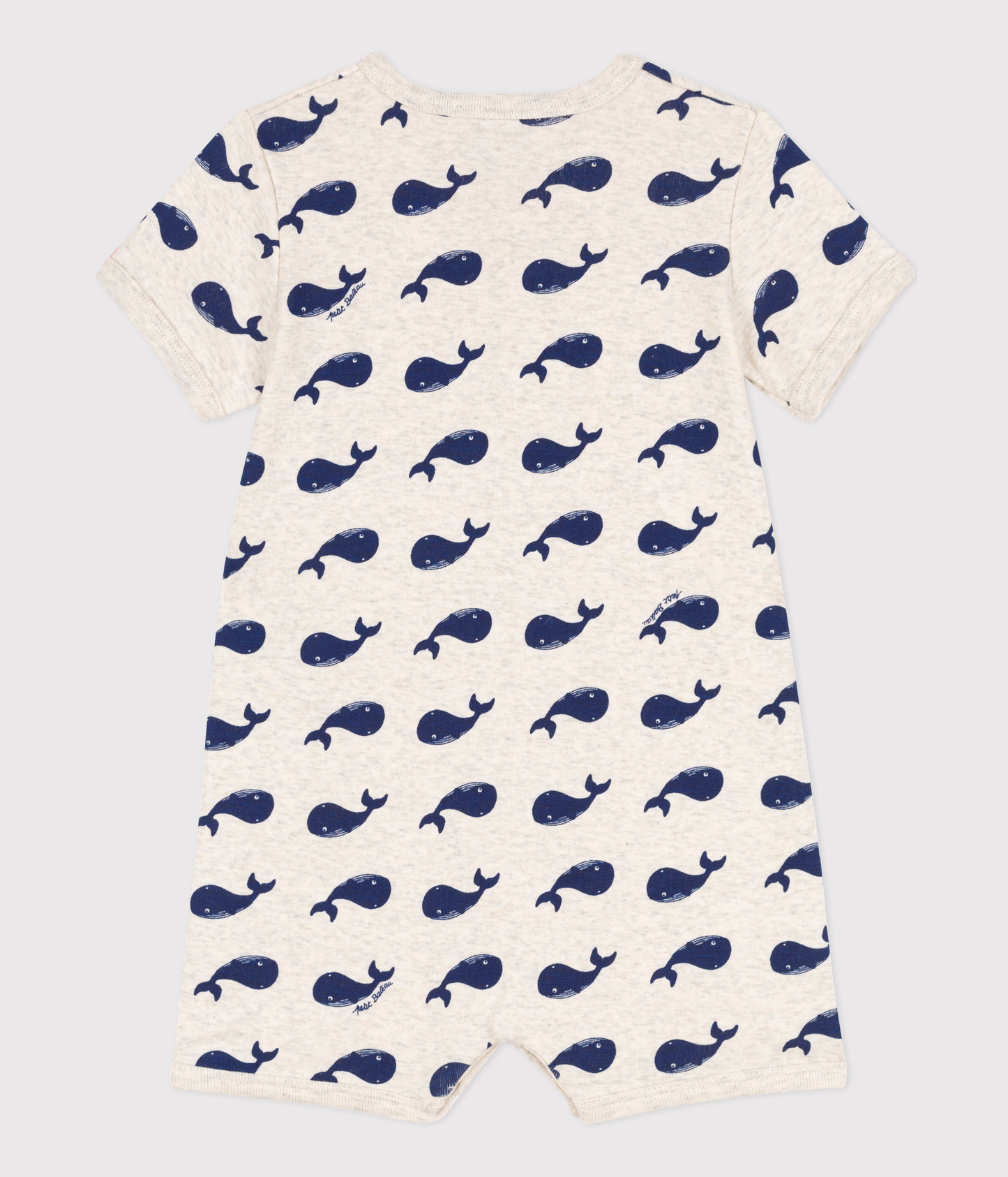 Combinaison courte baleines marines en coton bébé