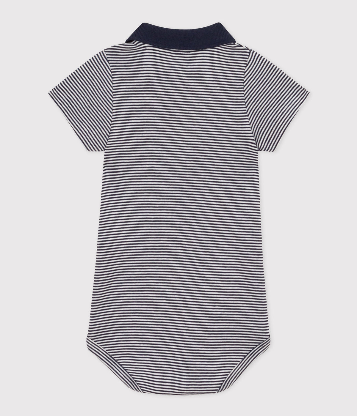 Body manches courtes col polo en coton rayé bébé – D1