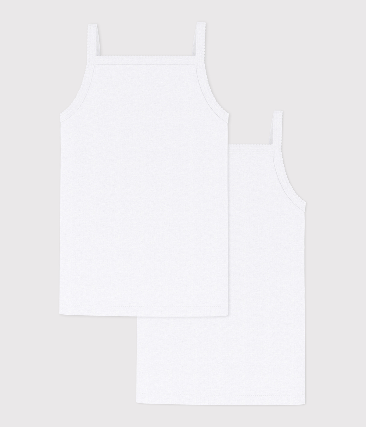 Lot de 2 chemises à bretelles blanches petite fille – D