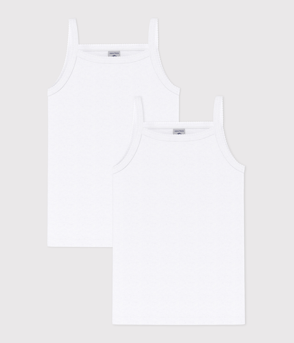 Lot de 2 chemises à bretelles blanches petite fille – F