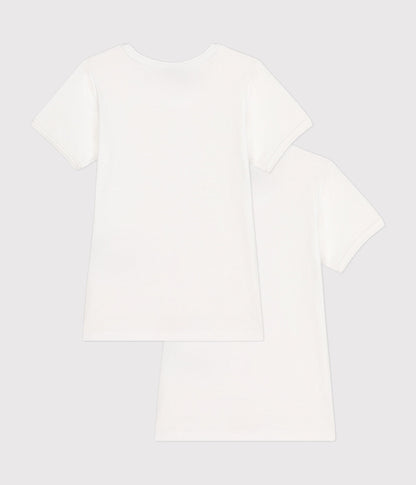 Lot de 2 tee-shirts blancs courtes petite fille – D
