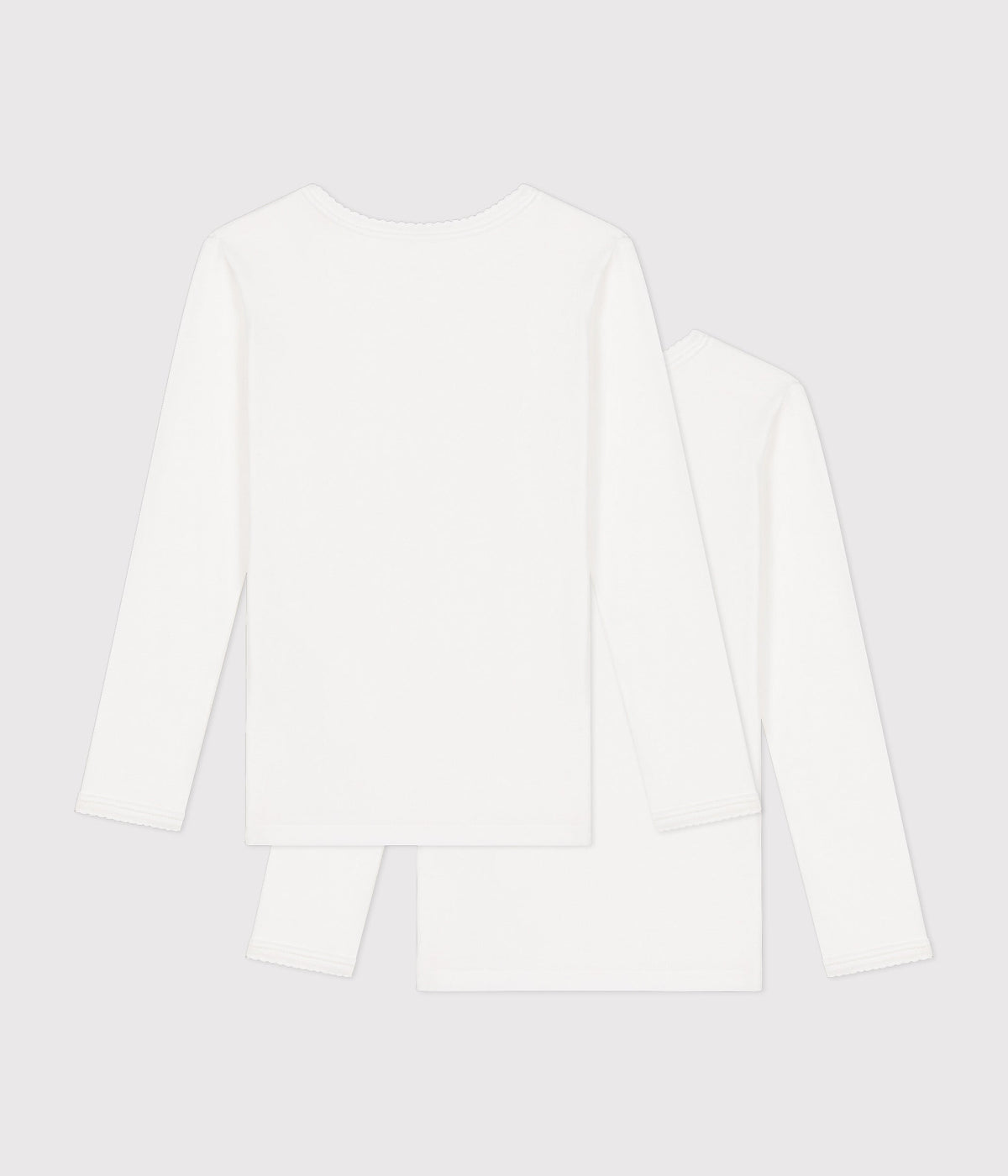 Lot de 2 tee-shirts blancs manches longues petite fille – D