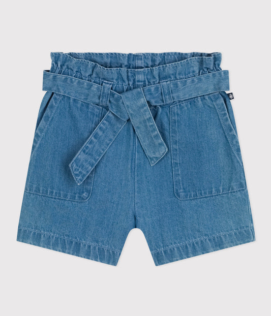 Short en denim léger enfant fille – F1