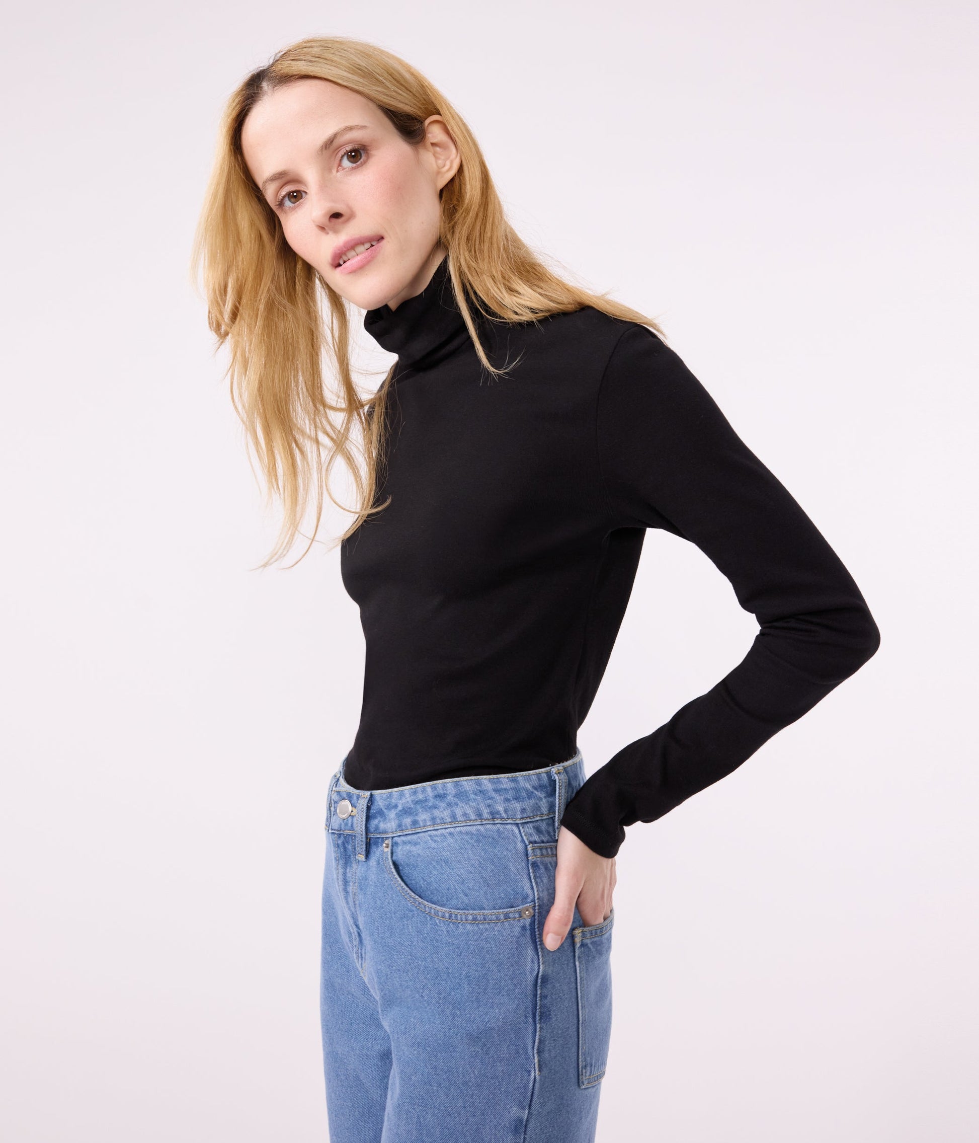 Tee-shirt l'Iconique Col roulé en coton femme – J