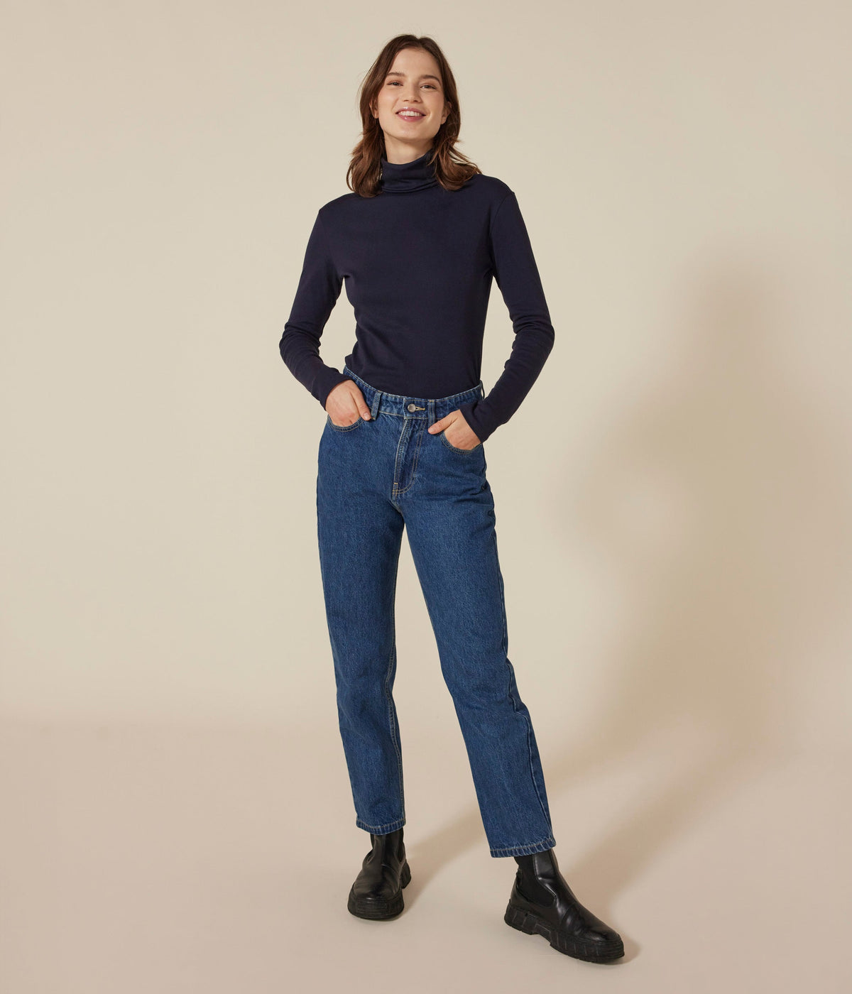 Tee-shirt l'Iconique Col roulé en coton femme – J