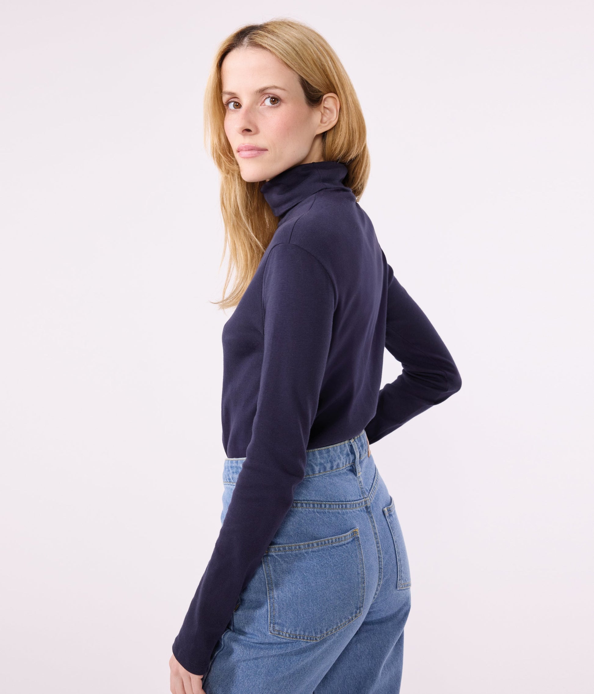Tee-shirt l'Iconique Col roulé en coton femme – J