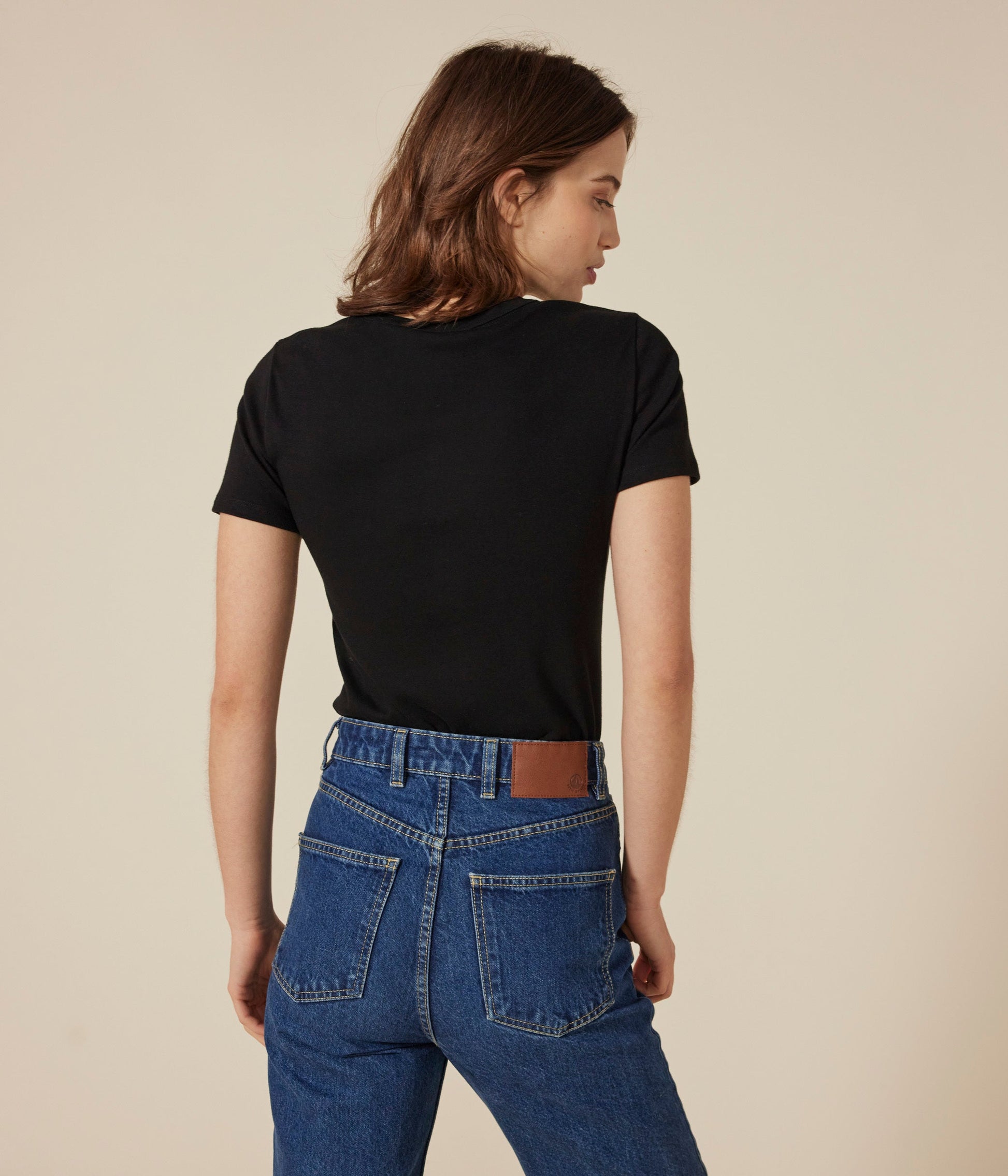 Tee-shirt l'Iconique manches courtes en côte unie femme – J3