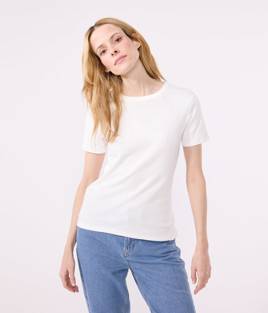 Tee-shirt l'Iconique manches courtes en côte unie femme – J1