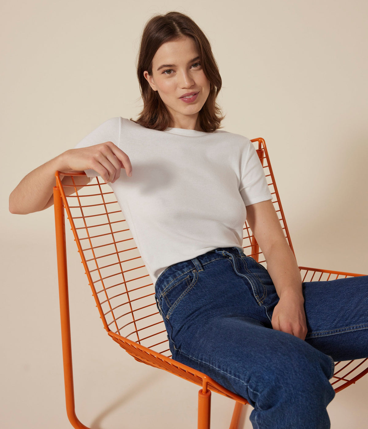 Tee-shirt l'Iconique manches courtes en côte unie femme – J