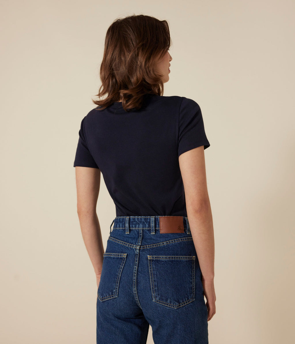 Tee-shirt l'Iconique manches courtes en côte unie femme – J