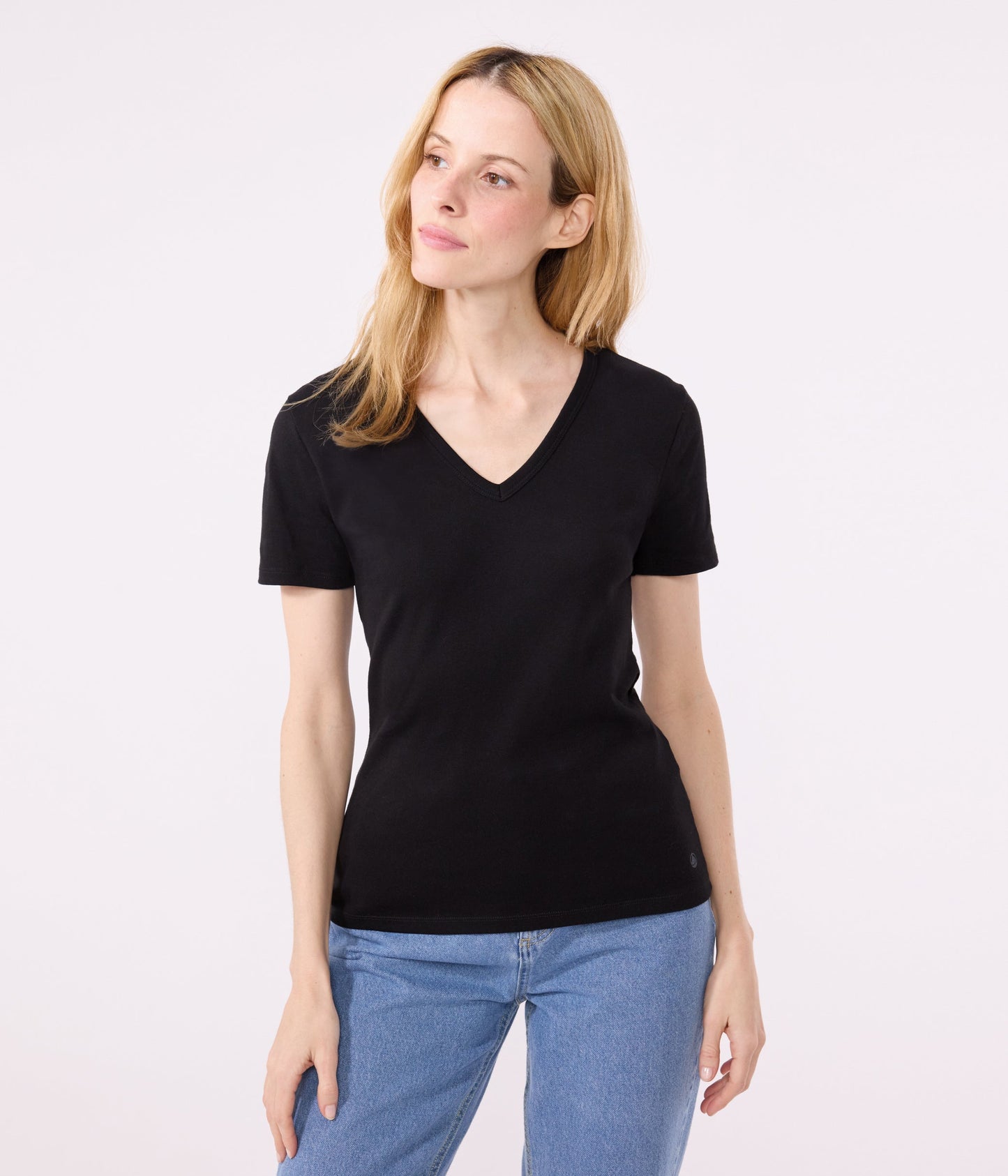 Tee-shirt l'Iconique manches courtes en côte unie femme – J1