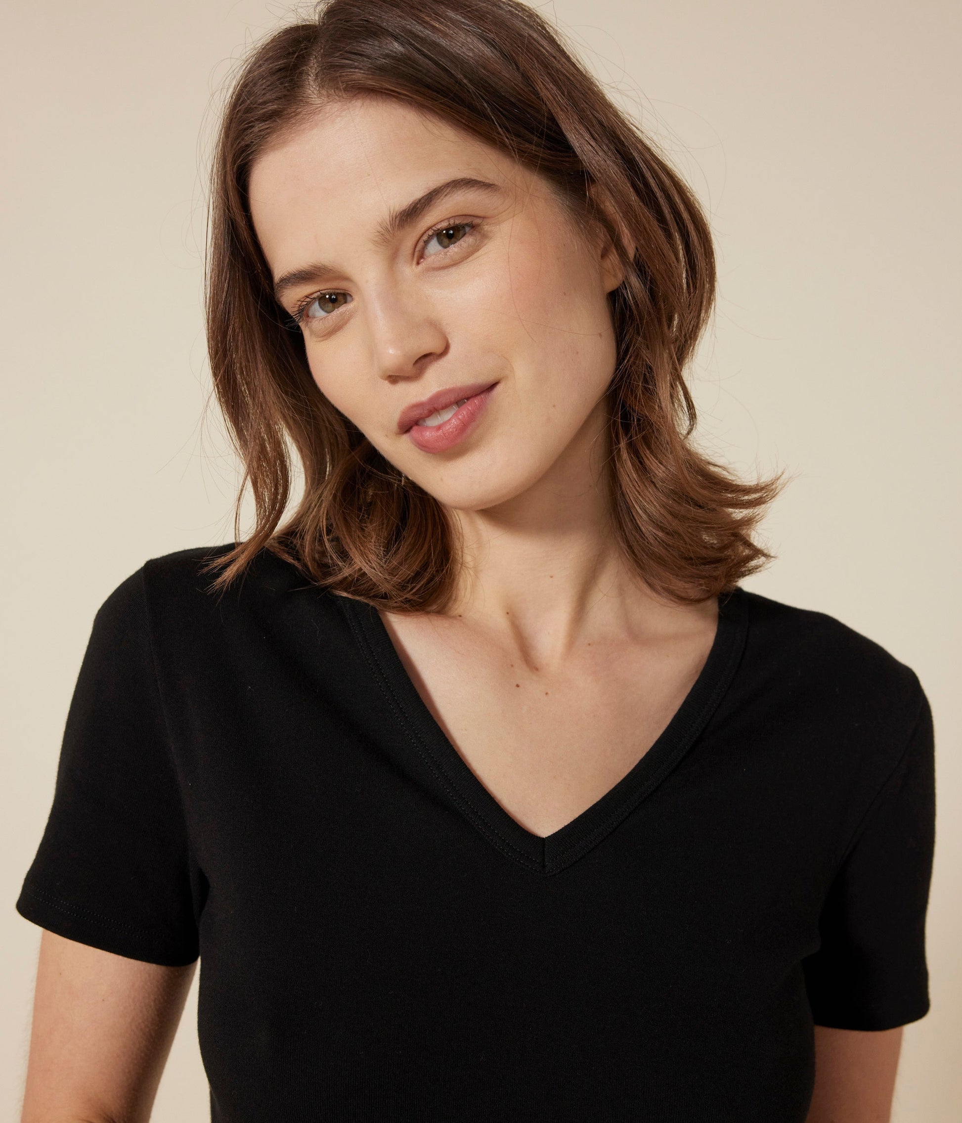 Tee-shirt l'Iconique manches courtes en côte unie femme – J