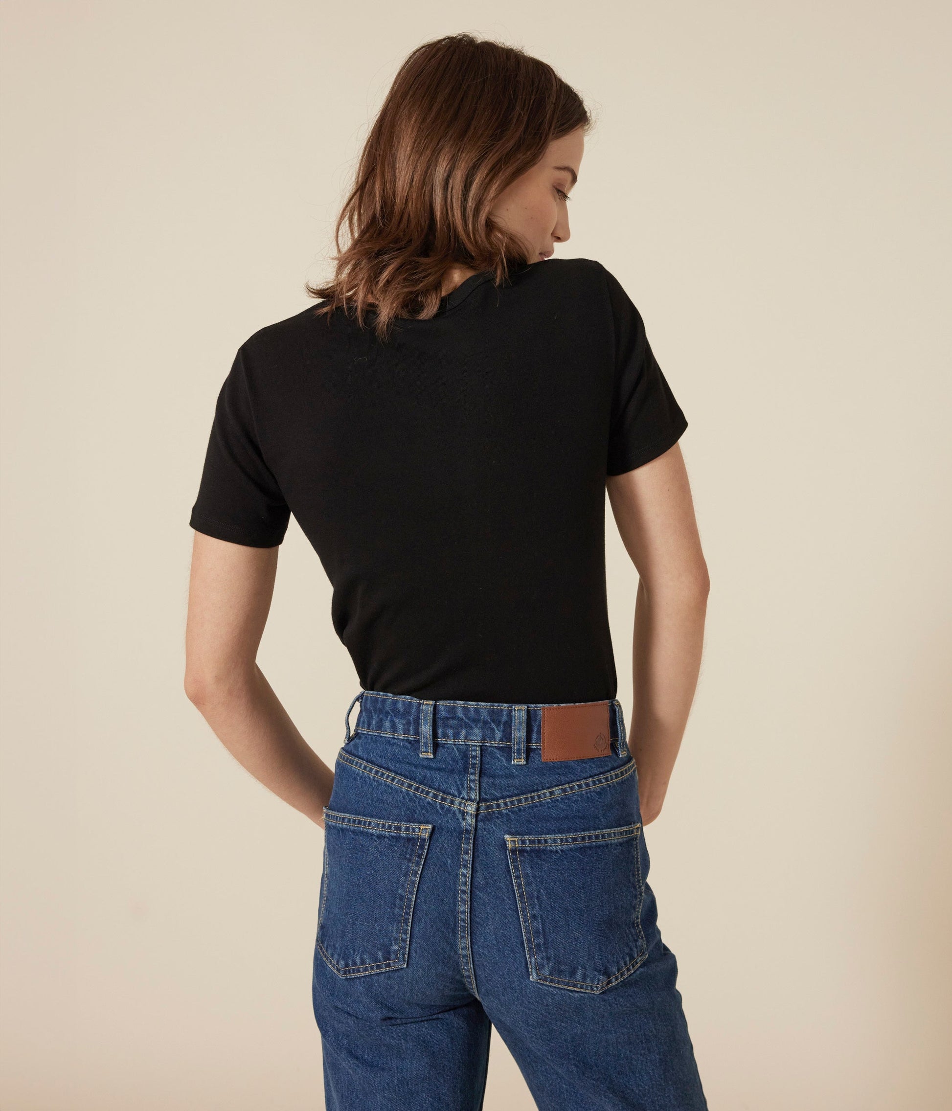Tee-shirt l'Iconique manches courtes en côte unie femme – J