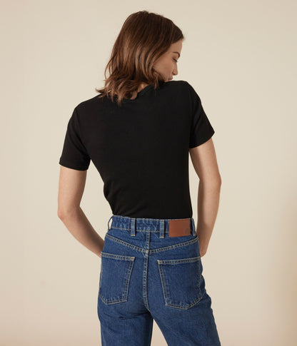 Tee-shirt l'Iconique manches courtes en côte unie femme – J