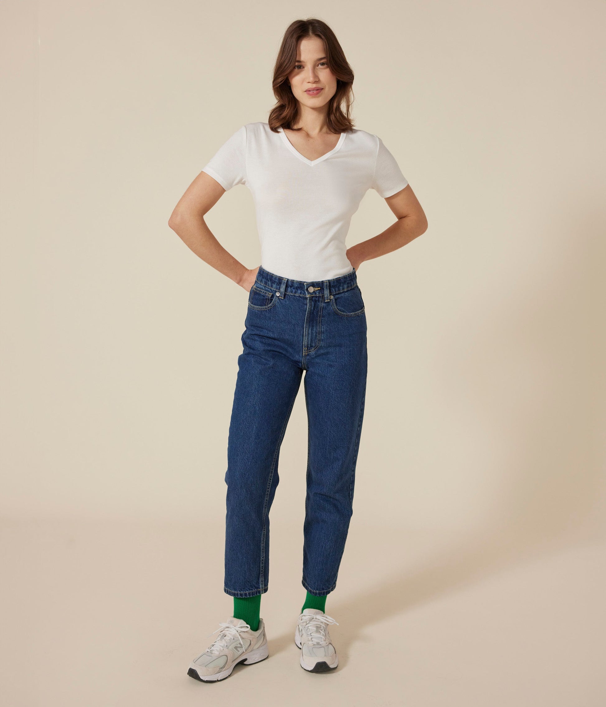 Tee-shirt l'Iconique manches courtes en côte unie femme – J1