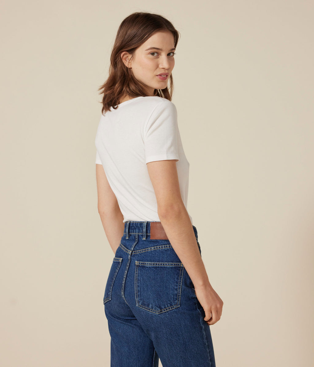 Tee-shirt l'Iconique manches courtes en côte unie femme – J