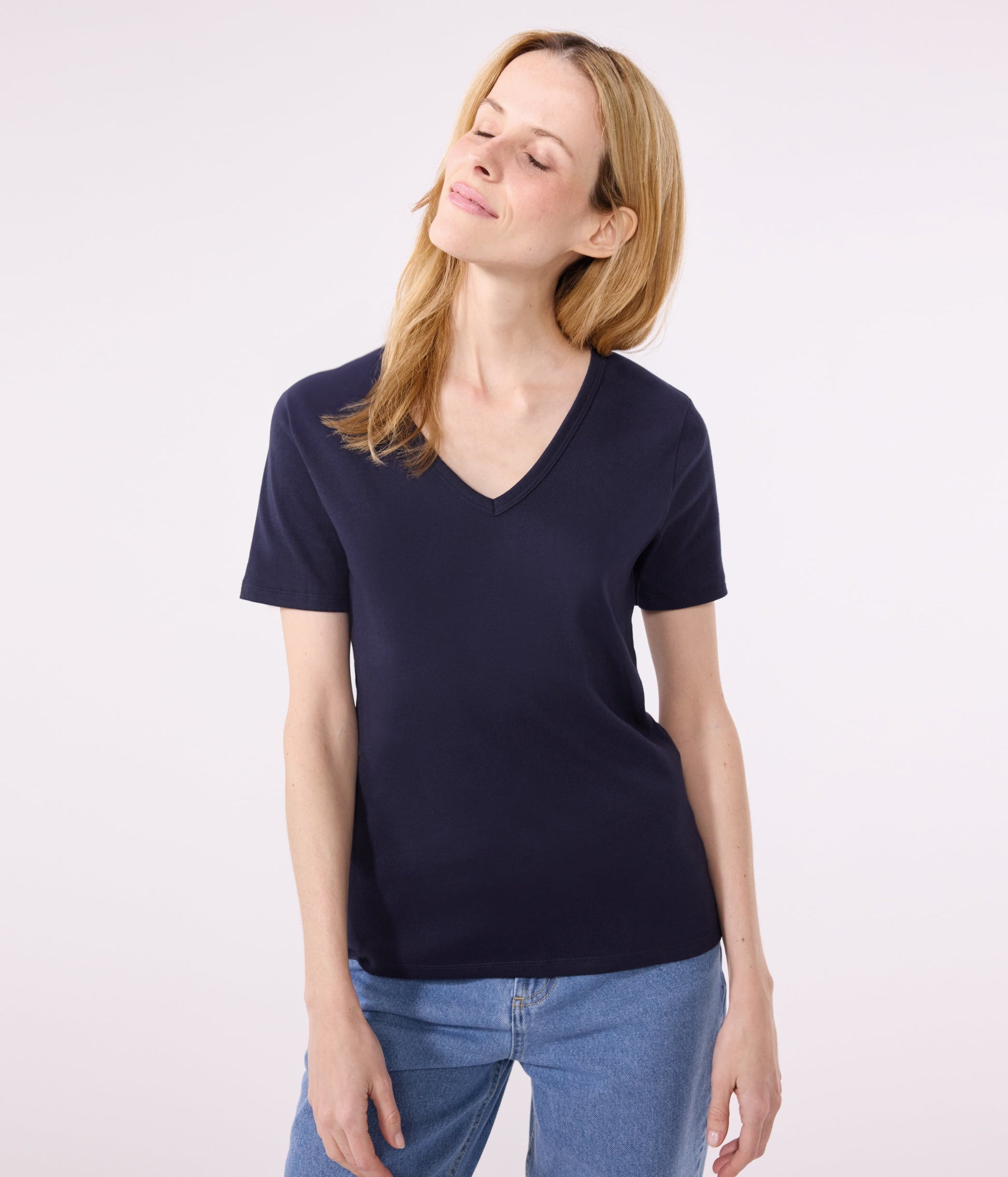 Tee-shirt l'Iconique manches courtes en côte unie femme – J