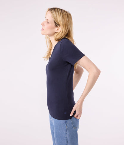 Tee-shirt l'Iconique manches courtes en côte unie femme – J2