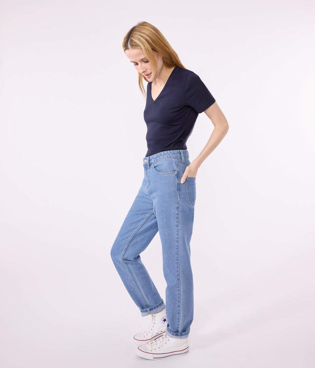 Tee-shirt l'Iconique manches courtes en côte unie femme – J