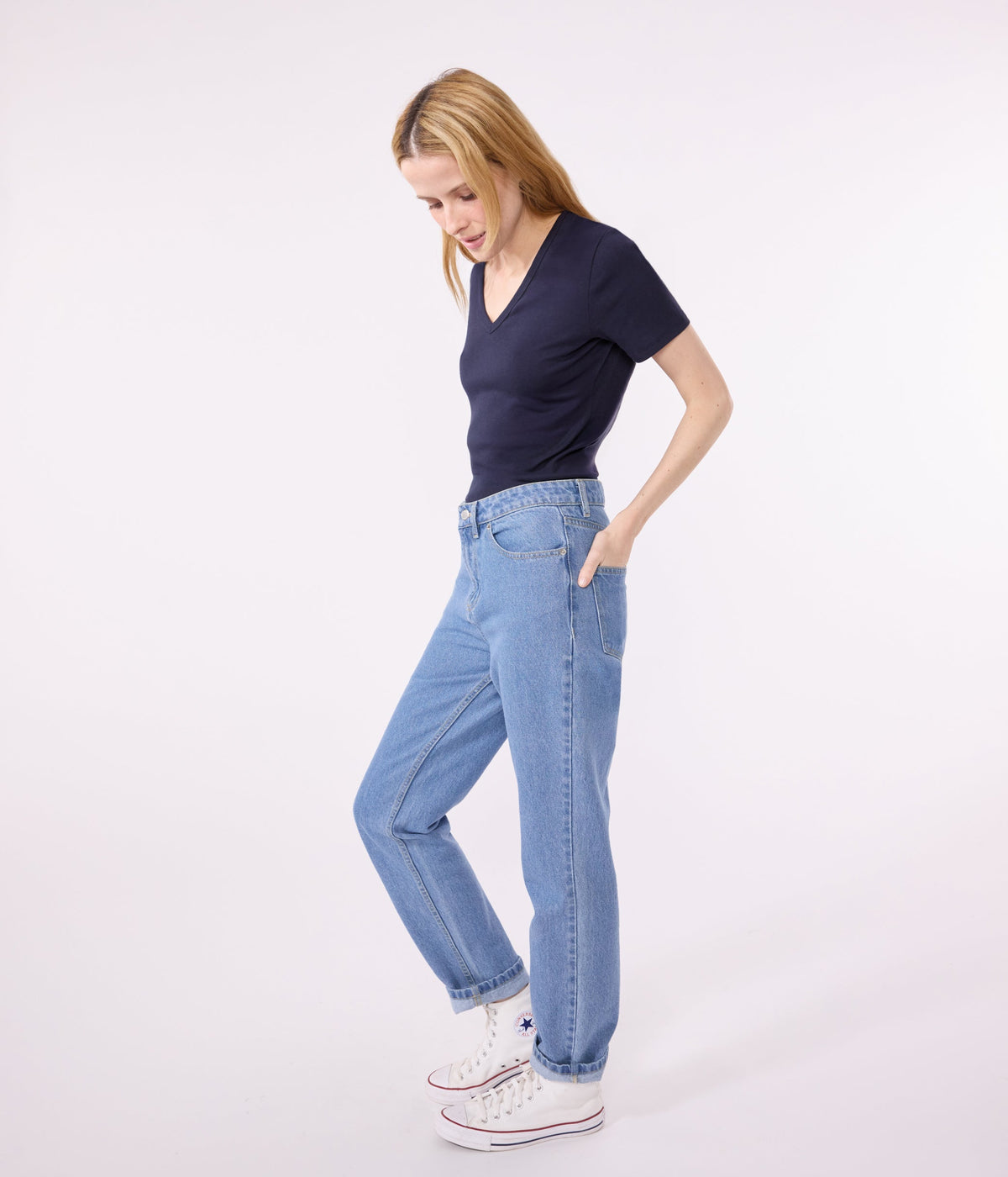 Tee-shirt l'Iconique manches courtes en côte unie femme – J