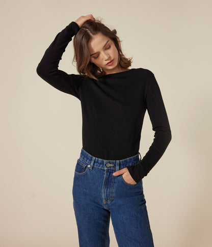 Tee-shirt l'Iconique manches longues en côte unie femme – J