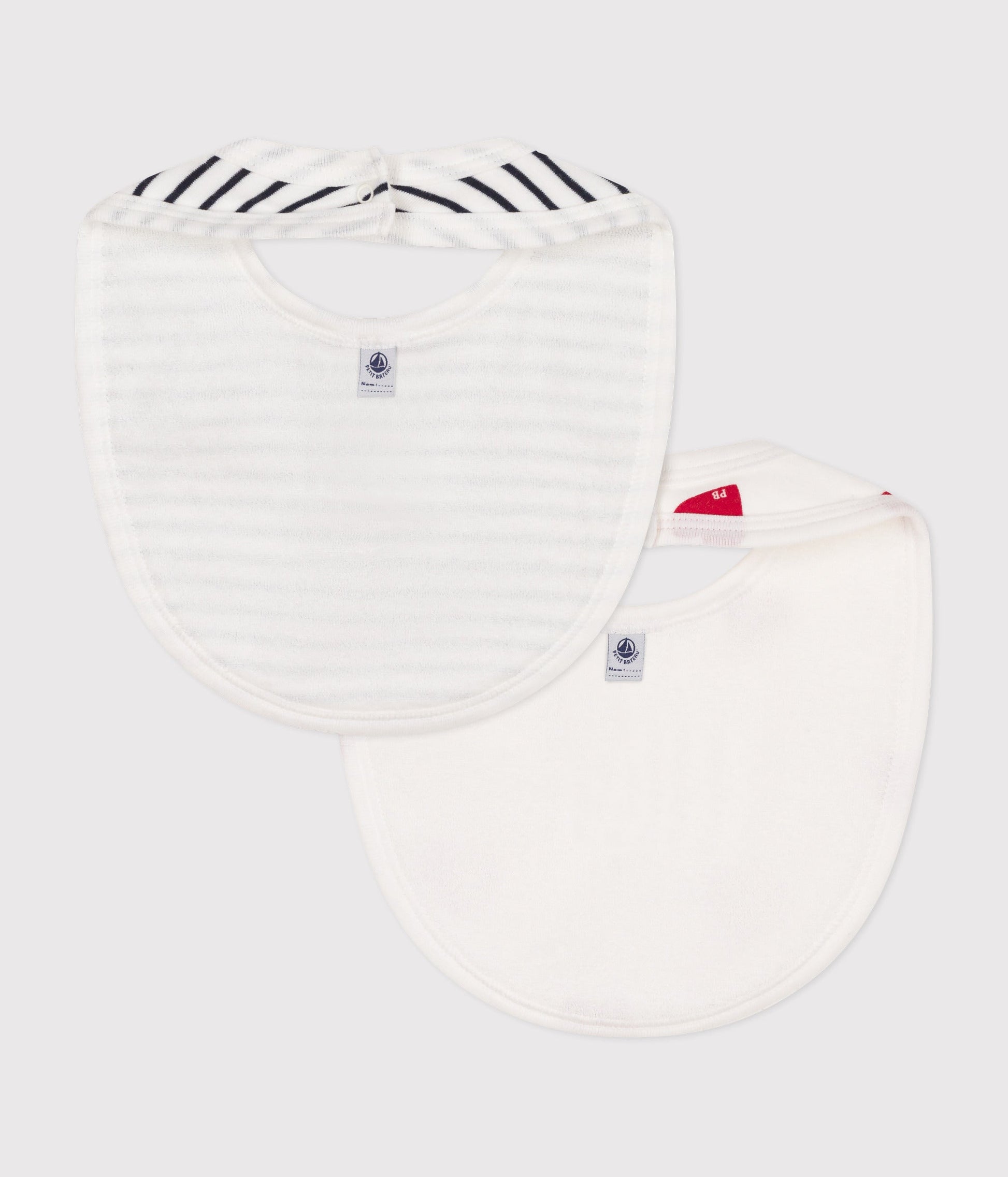 LOT DE 2 BAVOIRS BÉBÉ EN COTON – D1