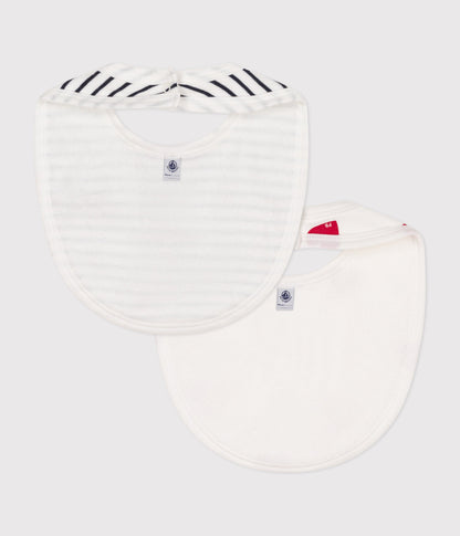 LOT DE 2 BAVOIRS BÉBÉ EN COTON – D1