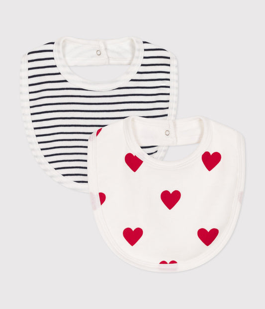 LOT DE 2 BAVOIRS BÉBÉ EN COTON