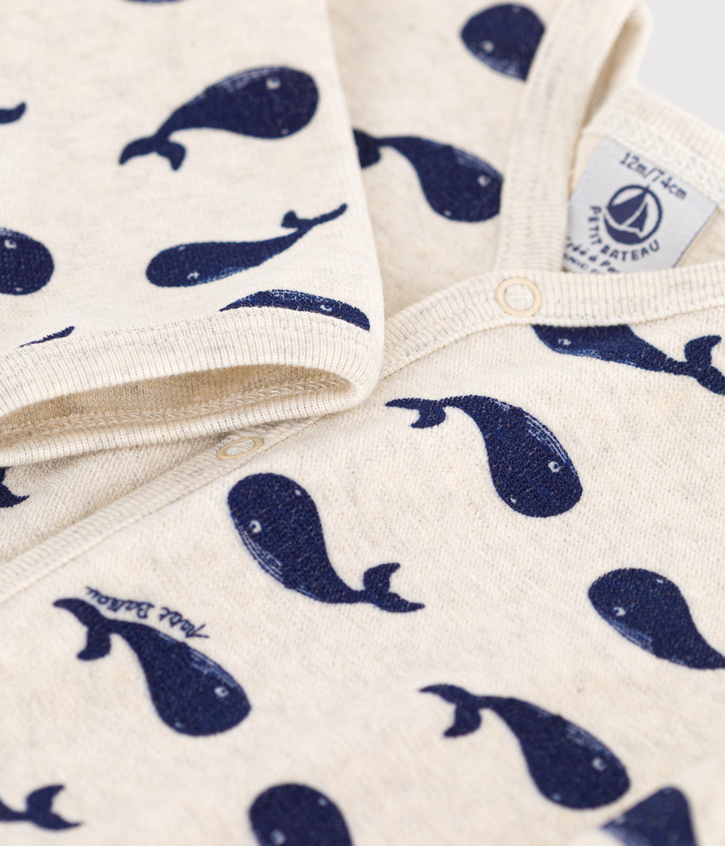 Pyjama bébé baleines marines en velours