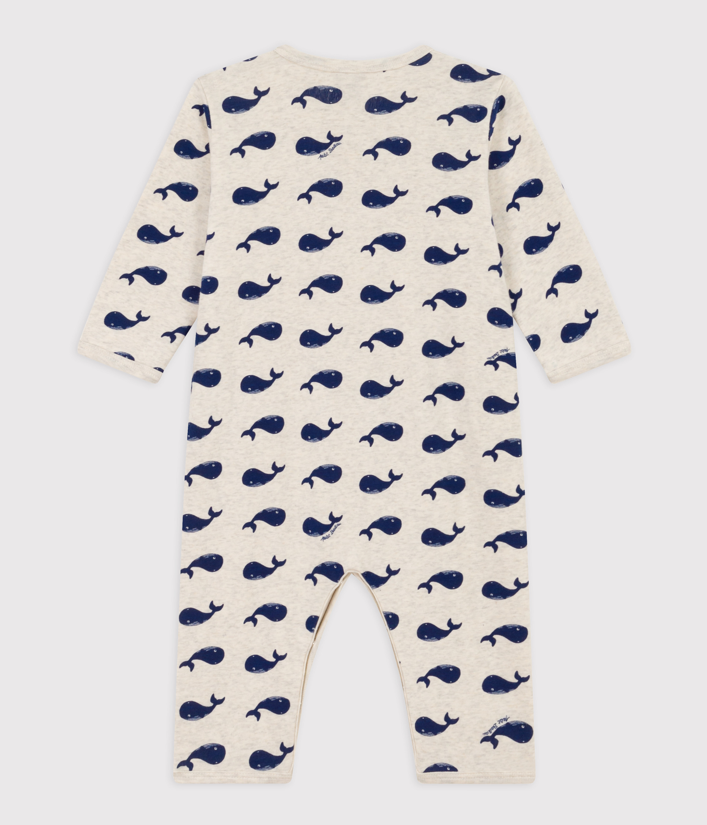 Pyjama bébé sans pieds en coton baleines marines