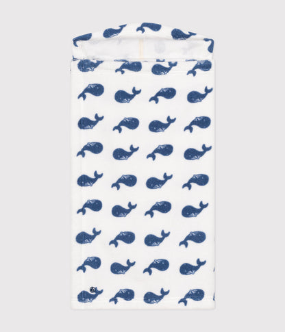 Cape de bain imprimé baleine en éponge bébé