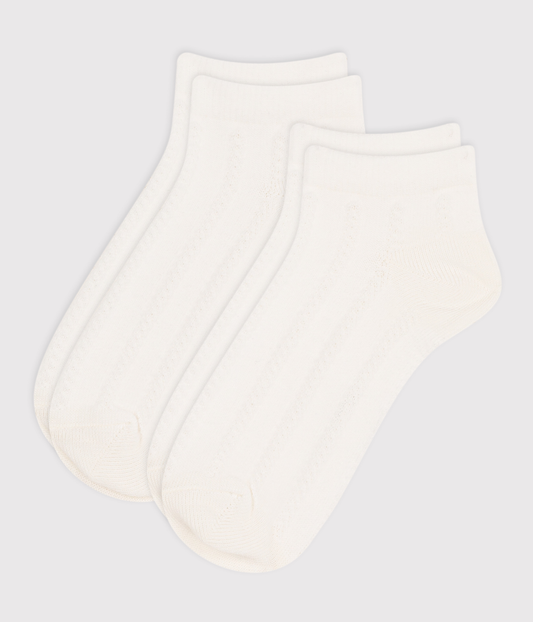 2 paires de chaussettes enfant en coton unies
